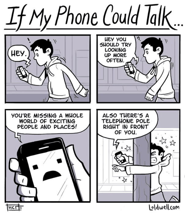 Sprechendes Smartphone Cartoon (loldwell.com).