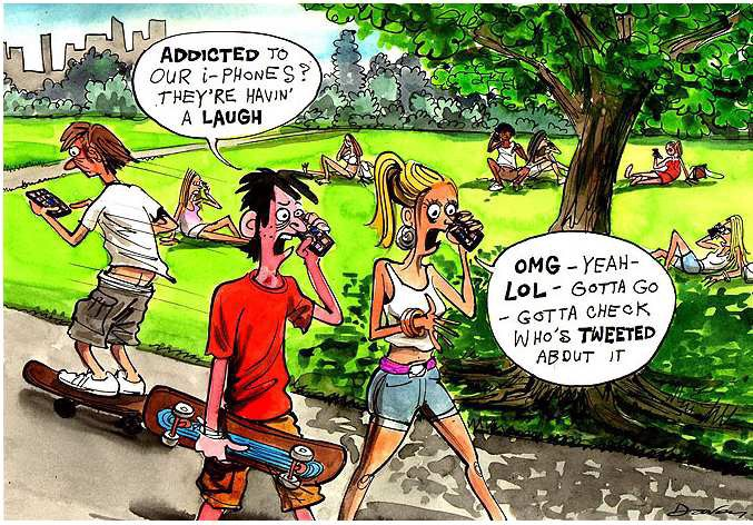 In jeder Situation ist das Smartphone zu sehen (revistametastasi.blogspot.in).