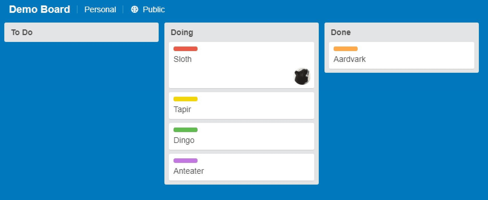 Screenshot: Trello Demo Board