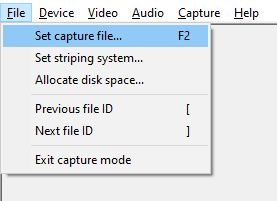 Aufzeichnungsdatei anlegen (Screenshot: VirtualDub)