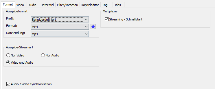 Videokonvertierung (Screenshot: XMediaRecode)